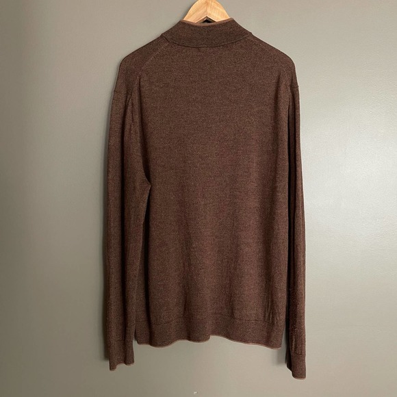 Raffi The Palmer Pullover Wool Sweater Sz XXL Long Sleeve Quarter Zip Mock Neck - Picture 9 of 16
